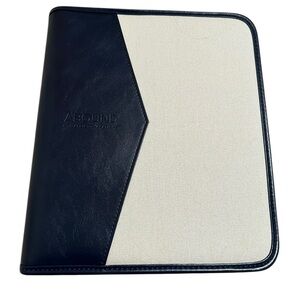 Abound by Marriott Vacations Document Organizer Full Zip Leather Navy Blue Ivory